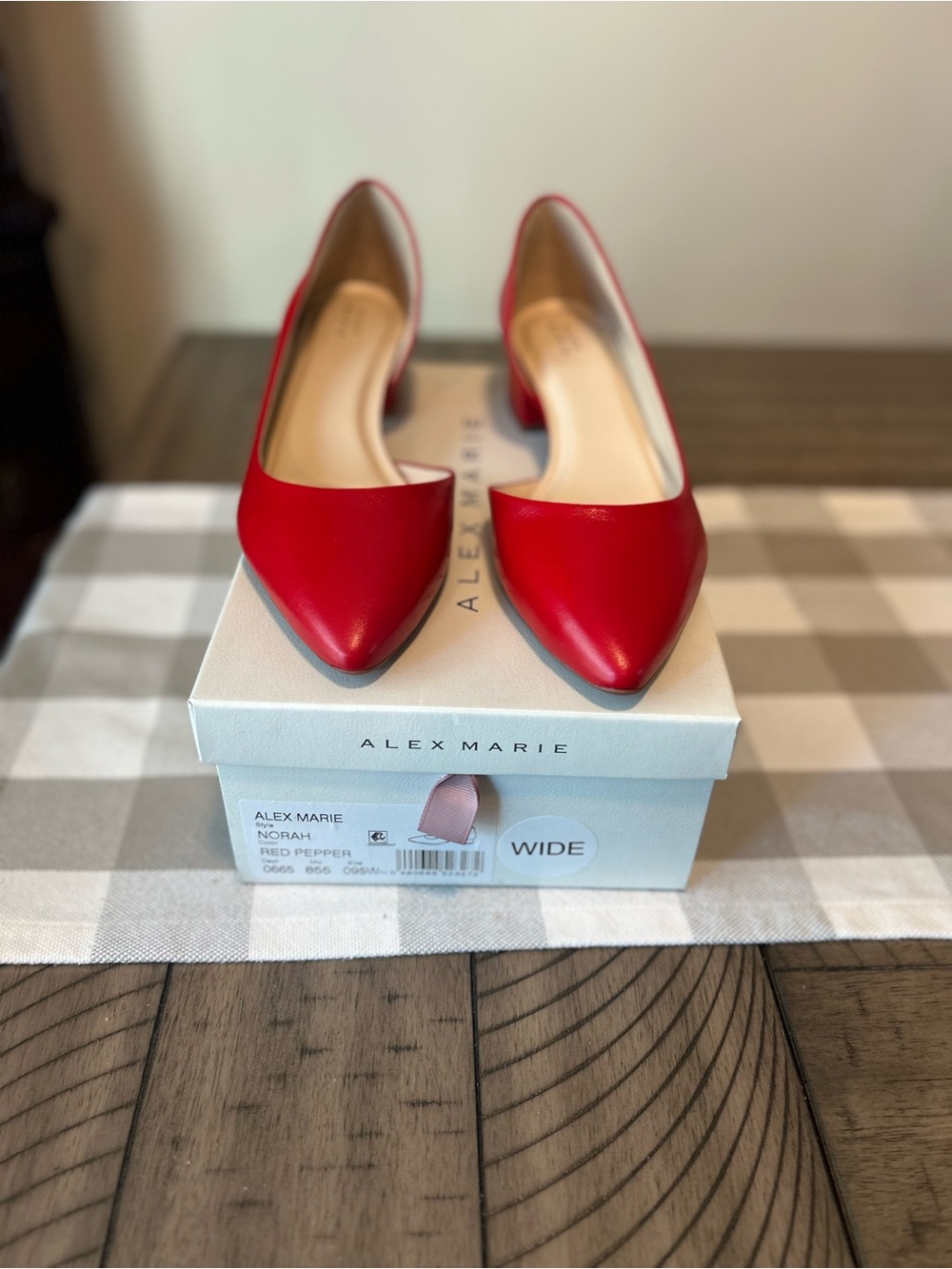 Alex Marie Red Pepper Leather Block Heel 9.5 W